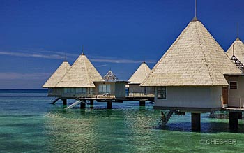 Overwater bungalow at l'Escapade Island Resort