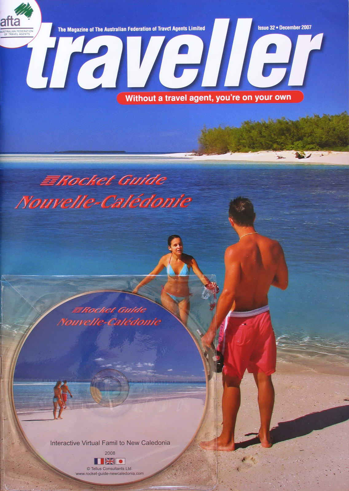 travel guide cd on the cover of the AFTA Traveller Magazine