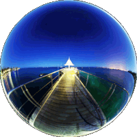 L'Escapade Island Resort Pier at night